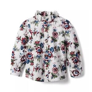 Janie and Jack Floral Ruffle Collar Top size 3 NWT